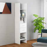 Book Cabinet White 40x35x180 cm Engineered Wood - Close-Up Angle