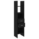 Book Cabinet Black 40x35x180 cm Engineered Wood - Side View