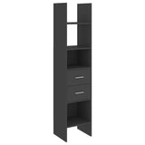 Book Cabinet Grey 40x35x180 cm Engineered Wood - Front View