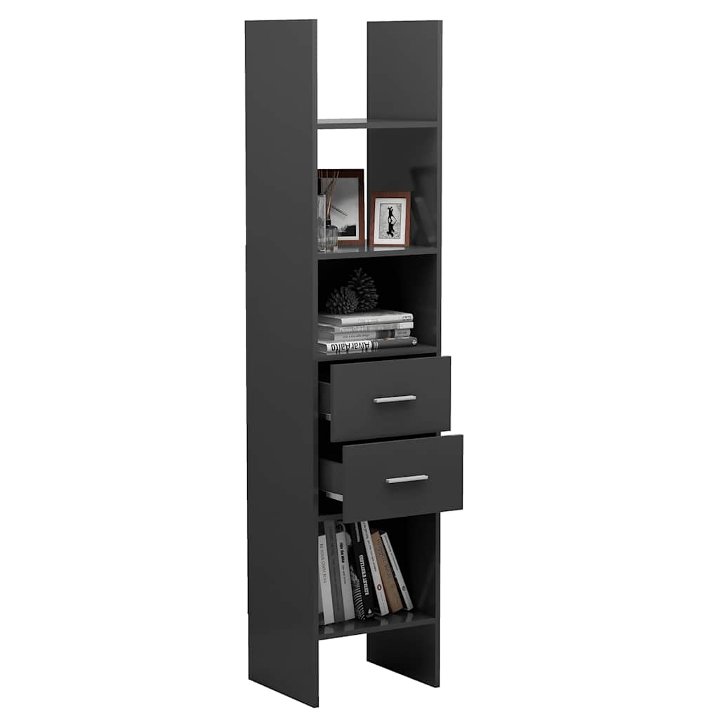 Book Cabinet Grey 40x35x180 cm Engineered Wood