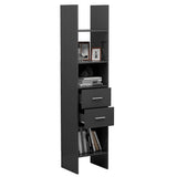 Book Cabinet Grey 40x35x180 cm Engineered Wood - Close-Up Angle