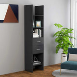 Book Cabinet Grey 40x35x180 cm Engineered Wood