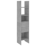 Book Cabinet Concrete Grey 40x35x180 cm Engineered Wood - Front View