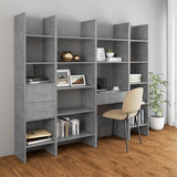 Book Cabinet Concrete Grey 40x35x180 cm Engineered Wood - Rear View