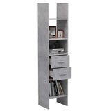 Book Cabinet Concrete Grey 40x35x180 cm Engineered Wood - Close-Up Angle
