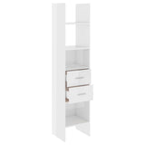 Book Cabinet High Gloss White 40x35x180 cm Engineered Wood - Side View