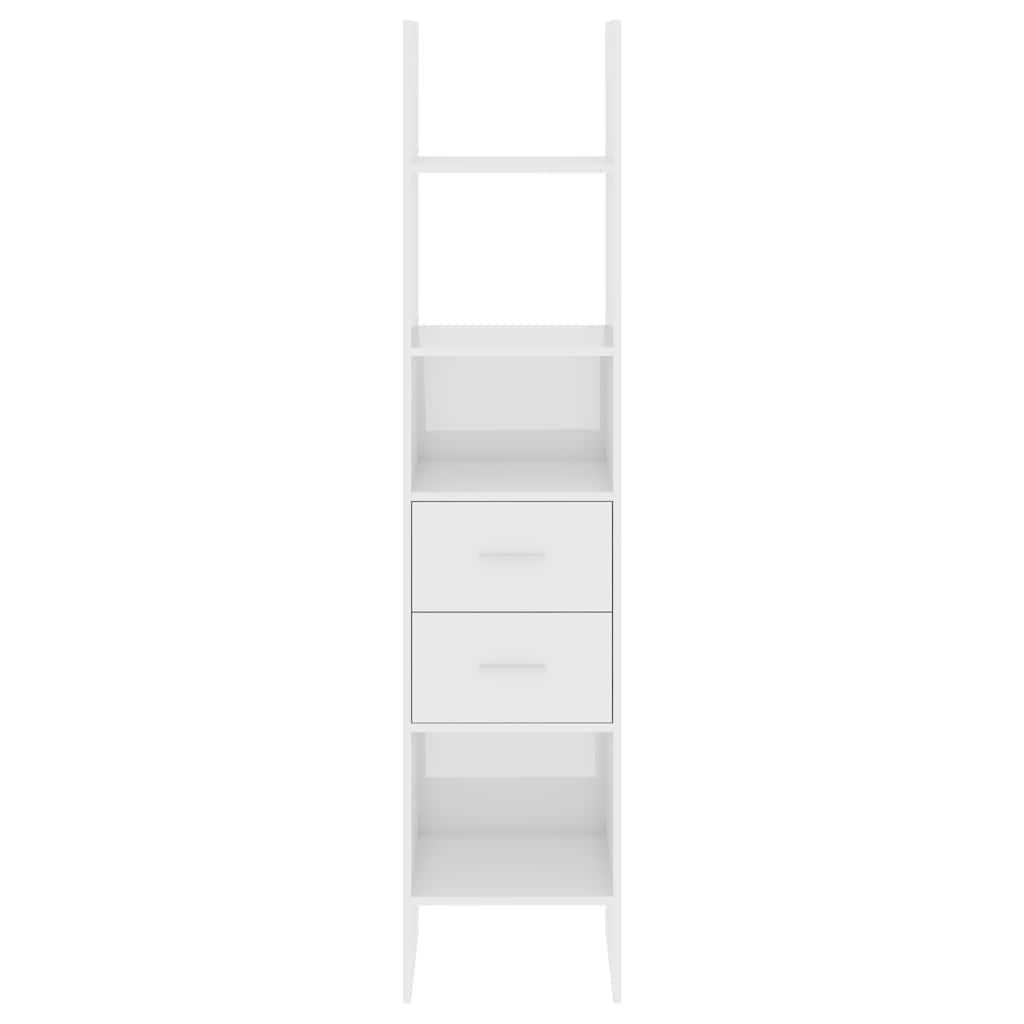 Book Cabinet High Gloss White 40x35x180 cm Engineered Wood