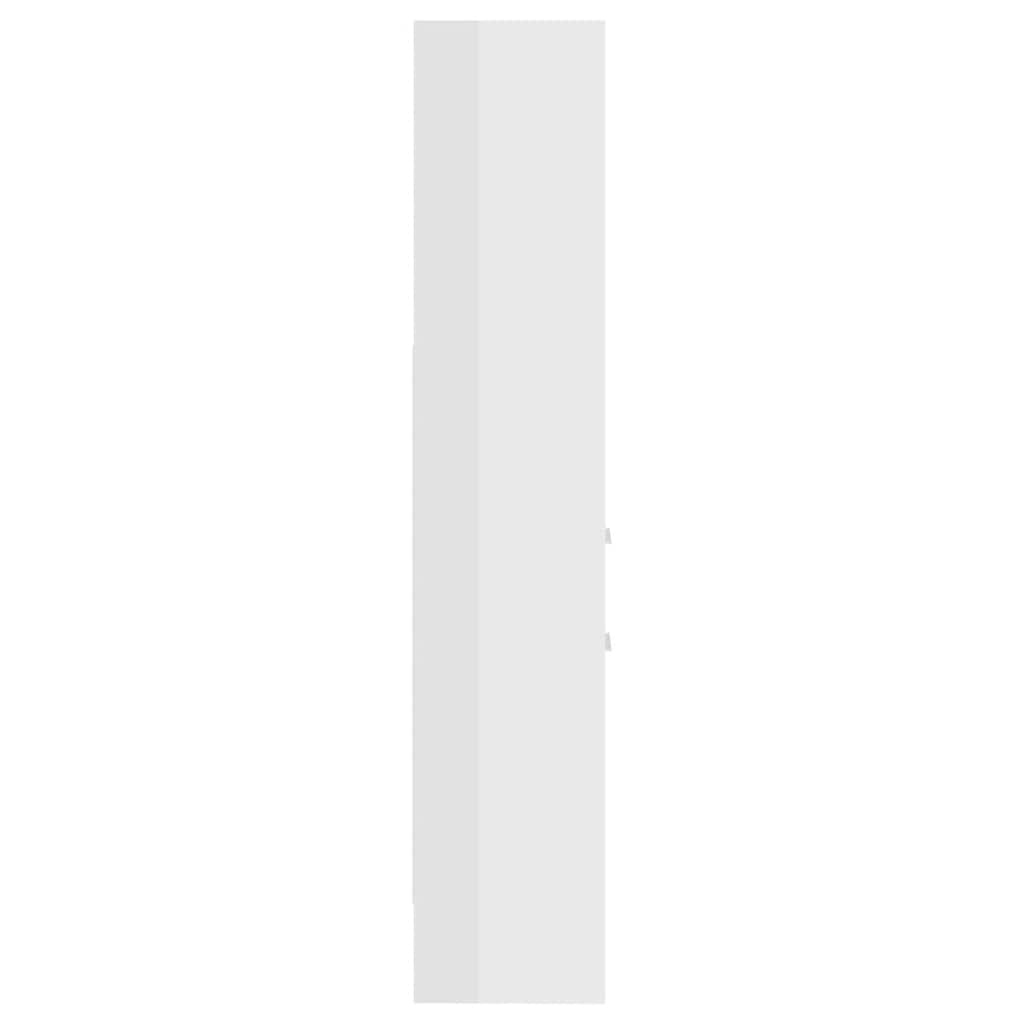 Book Cabinet High Gloss White 40x35x180 cm Engineered Wood