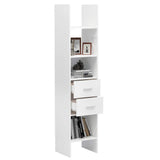 Book Cabinet High Gloss White 40x35x180 cm Engineered Wood - Close-Up Angle