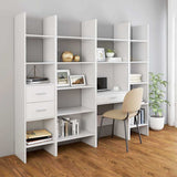 Book Cabinet White 60x35x180 cm Engineered Wood - Rear View