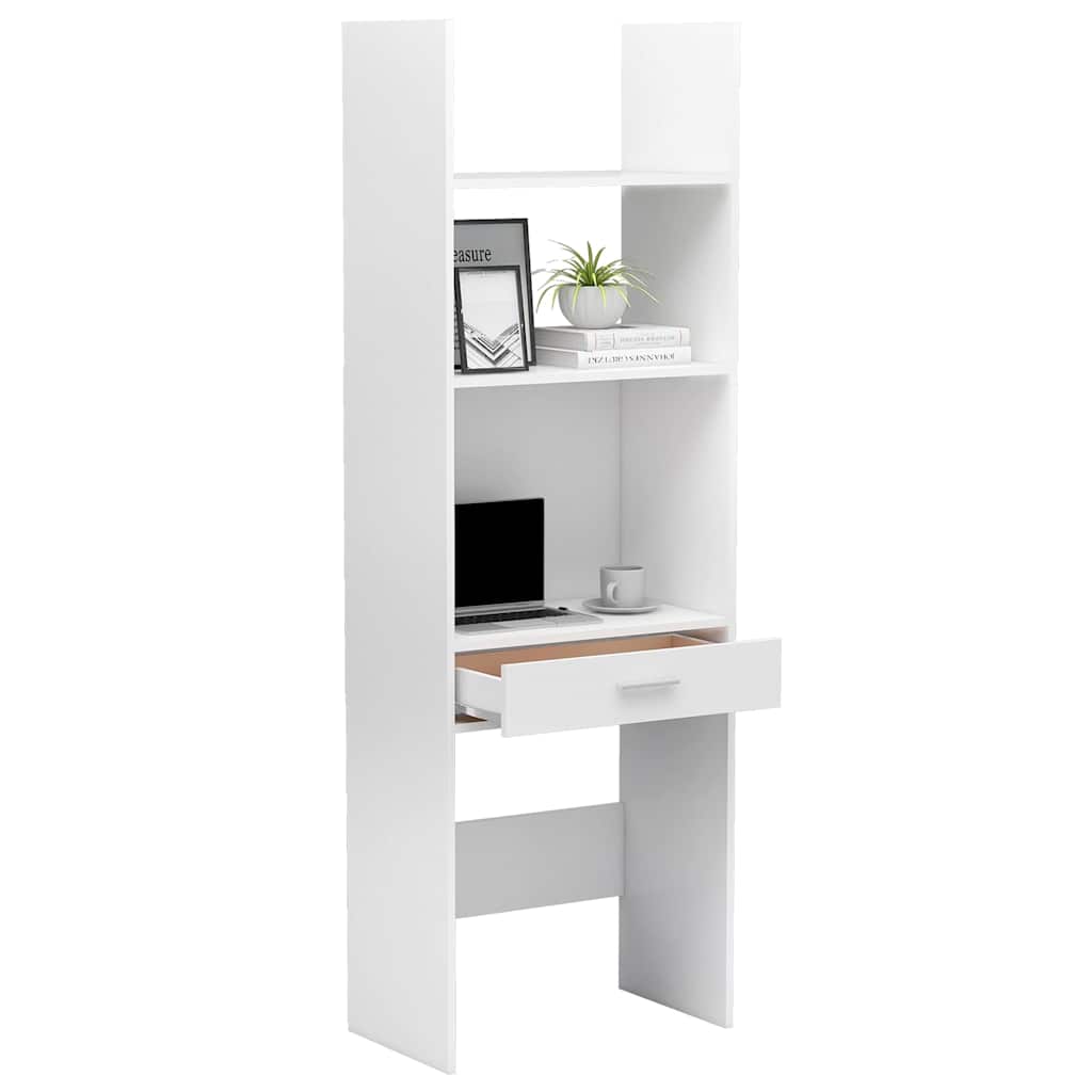 Book Cabinet White 60x35x180 cm Engineered Wood