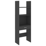 Book Cabinet Grey 60x35x180 cm Engineered Wood - Front View