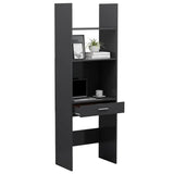 Book Cabinet Grey 60x35x180 cm Engineered Wood - Close-Up Angle