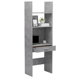 Book Cabinet Concrete Grey 60x35x180 cm Engineered Wood - Close-Up Angle