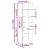 Book Cabinet Concrete Grey 60x35x180 cm Engineered Wood - Low Angle