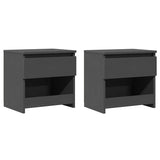 Bedside Cabinets 2 pcs Grey 40x30x39 cm Engineered Wood