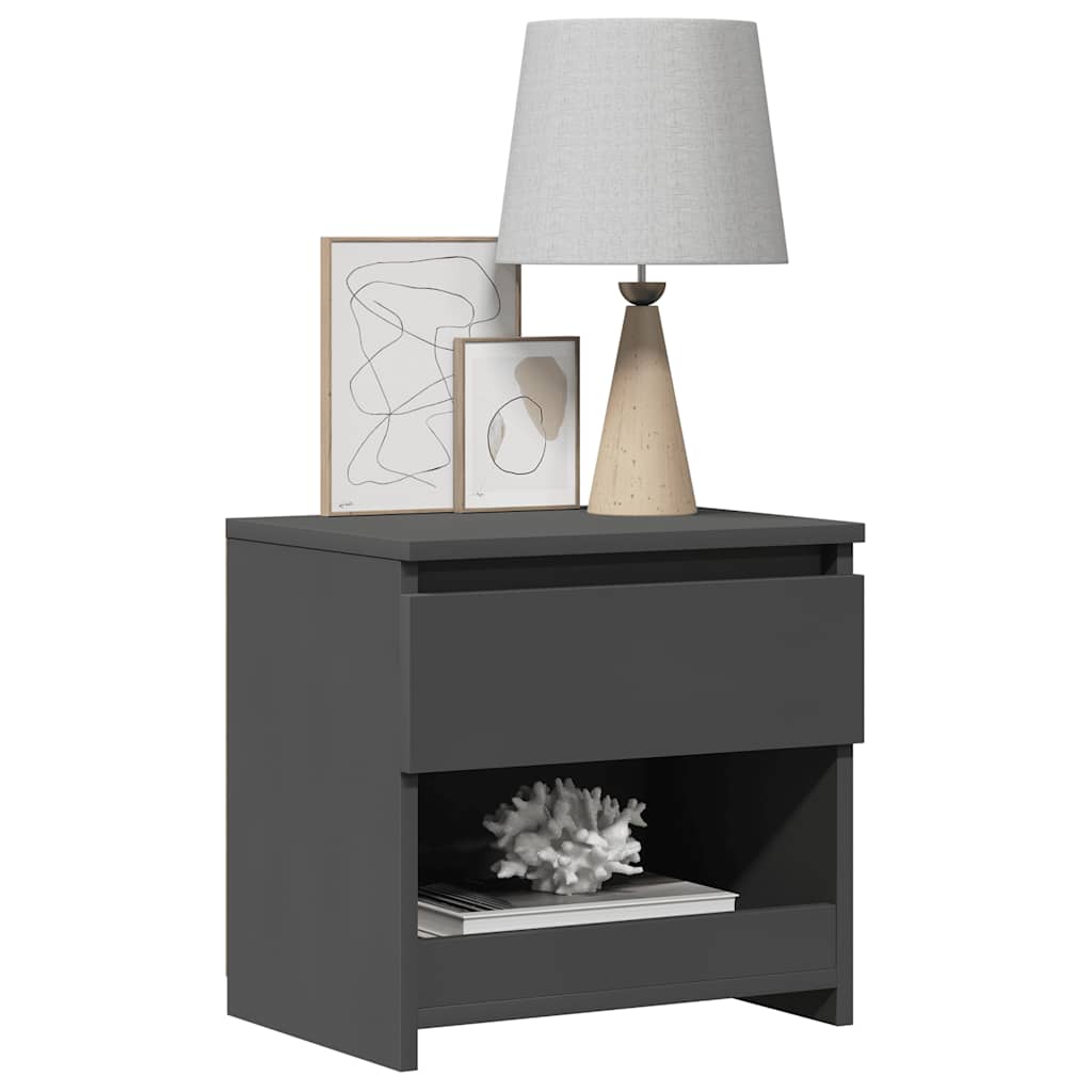 Bedside Cabinets 2 pcs Grey 40x30x39 cm Engineered Wood