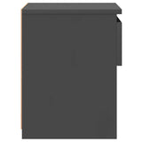 Bedside Cabinets 2 pcs Grey 40x30x39 cm Engineered Wood - Low Angle