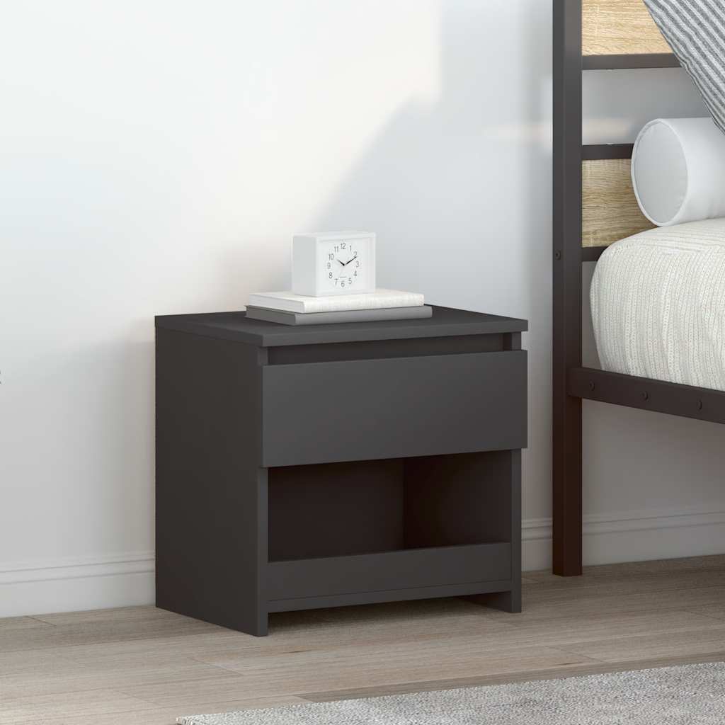 Bedside Cabinets 2 pcs Grey 40x30x39 cm Engineered Wood