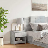 Bedside Cabinet Concrete Grey 40x30x39 cm Engineered Wood - Side View