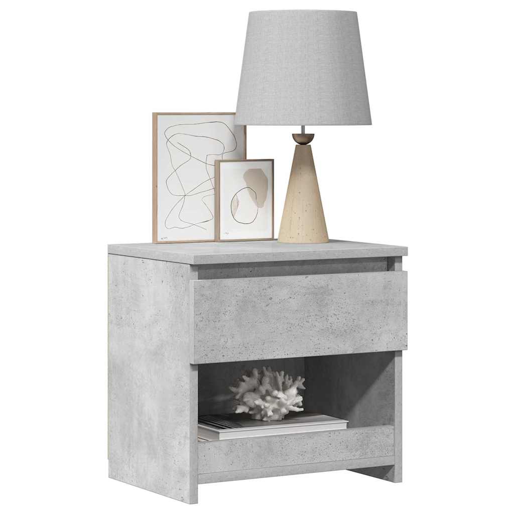Bedside Cabinet Concrete Grey 40x30x39 cm Engineered Wood