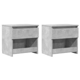 Bedside Cabinets 2 pcs Concrete Grey 40x30x39cm Engineered Wood