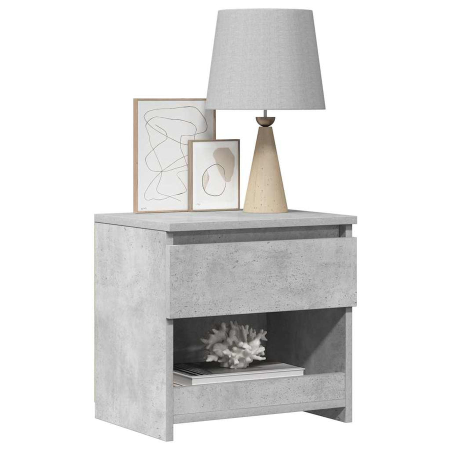 Bedside Cabinets 2 pcs Concrete Grey 40x30x39cm Engineered Wood