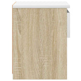 Bedside Cabinet White and Sonoma Oak 40x30x39 cm Engineered Wood