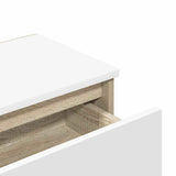 Bedside Cabinet White and Sonoma Oak 40x30x39 cm Engineered Wood