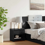 Bedside Cabinet High Gloss Black 40x30x39 cm Engineered Wood - Side View