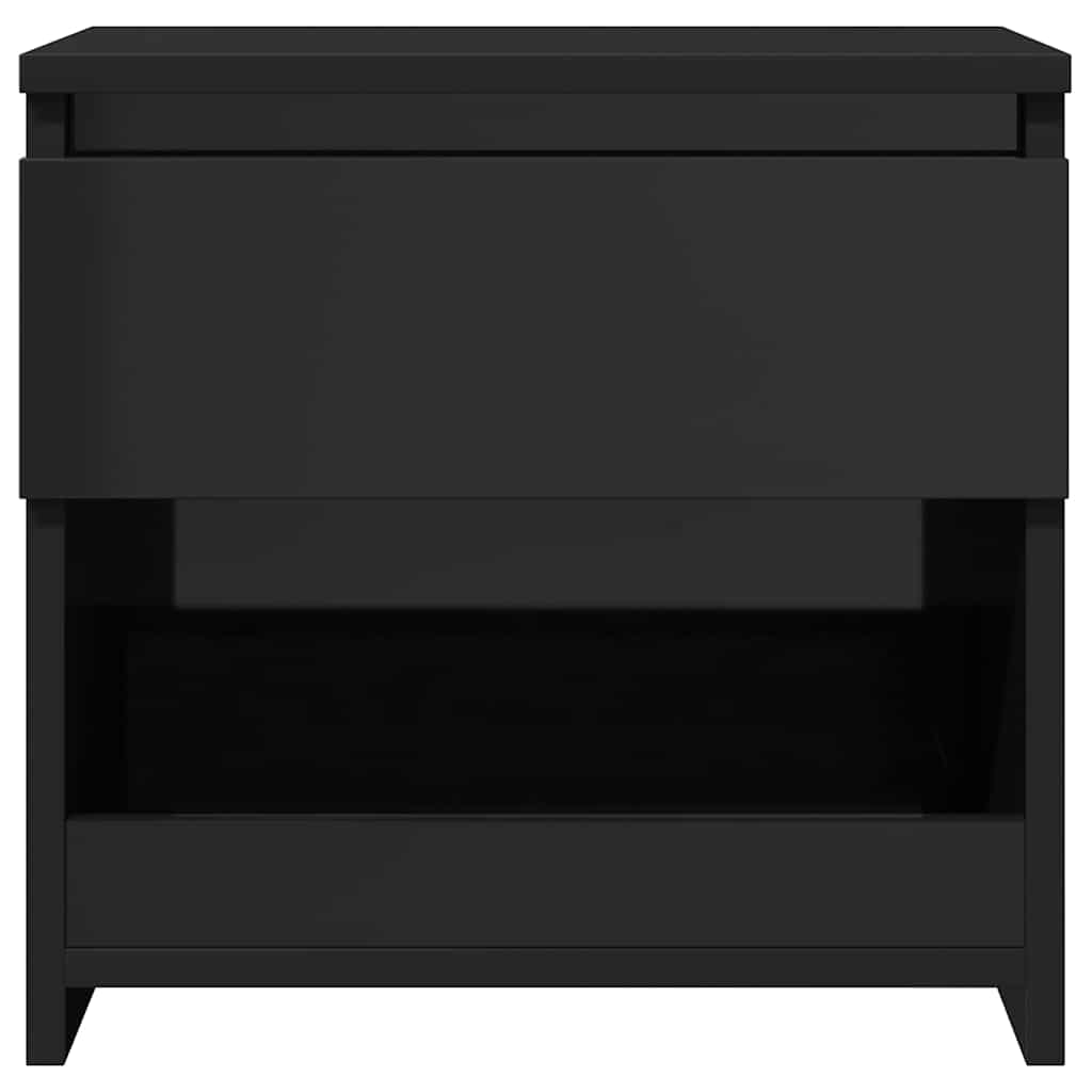 Bedside Cabinet High Gloss Black 40x30x39 cm Engineered Wood
