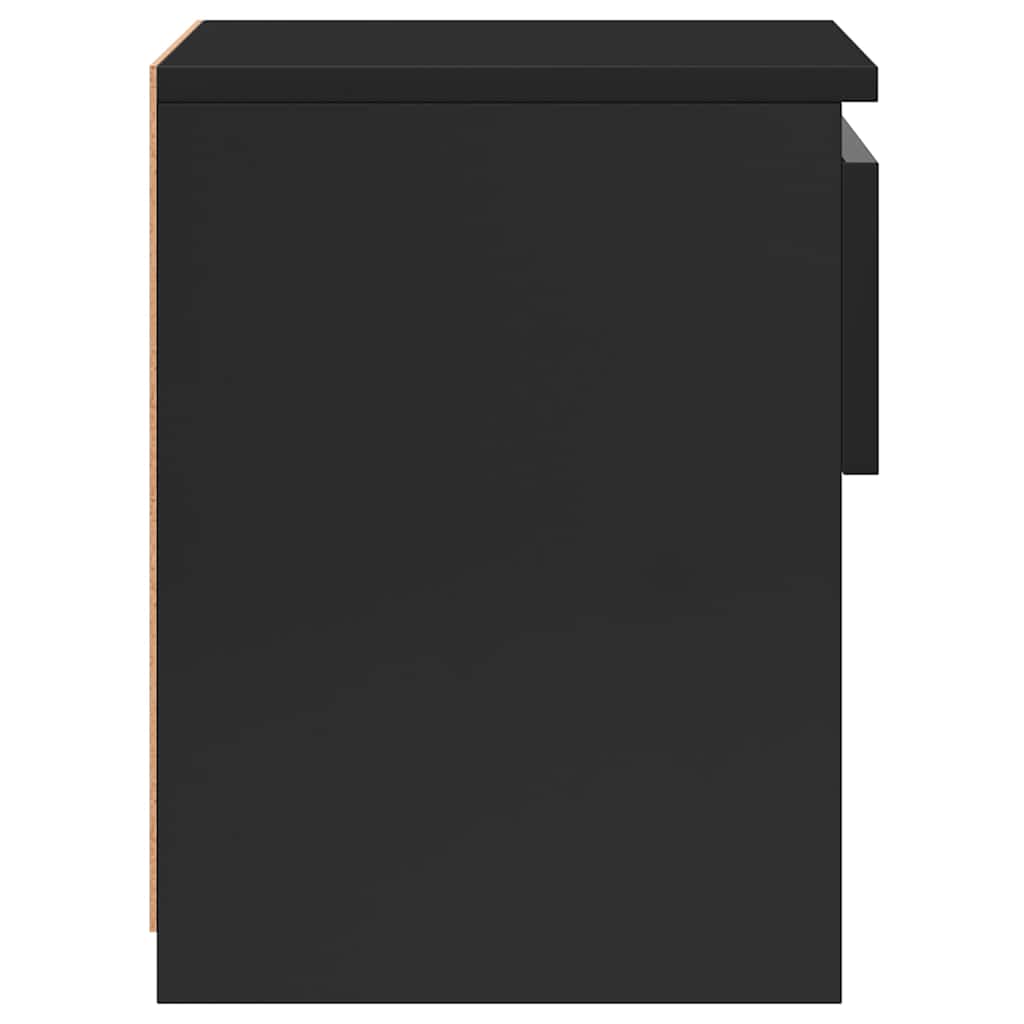 Bedside Cabinet High Gloss Black 40x30x39 cm Engineered Wood