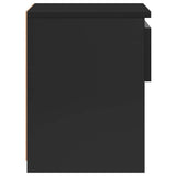 Bedside Cabinet High Gloss Black 40x30x39 cm Engineered Wood - Rear View