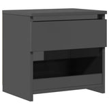 Bedside Cabinet High Gloss Grey 40x30x39 cm Engineered Wood - Front View