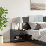 Bedside Cabinet High Gloss Grey 40x30x39 cm Engineered Wood