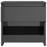 Bedside Cabinet High Gloss Grey 40x30x39 cm Engineered Wood