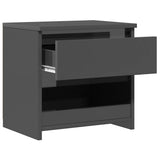 Bedside Cabinet High Gloss Grey 40x30x39 cm Engineered Wood