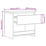 Bedside Cabinet High Gloss Grey 40x30x39 cm Engineered Wood