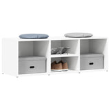Shoe Storage Bench White 105x35x35 cm Engineered Wood