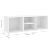 Shoe Storage Bench White 105x35x35 cm Engineered Wood - Rear View