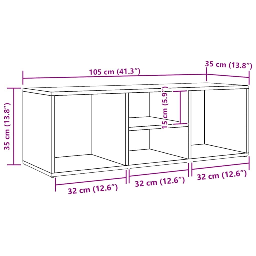 Shoe Storage Bench Black 102x35x35 cm Engineered Wood
