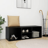 Shoe Storage Bench Black 102x35x35 cm Engineered Wood