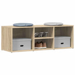 Shoe Storage Bench Sonoma Oak 102x35x35 cm Engineered Wood