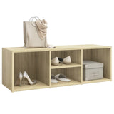 Shoe Storage Bench Sonoma Oak 105x35x35 cm Engineered Wood - Side View