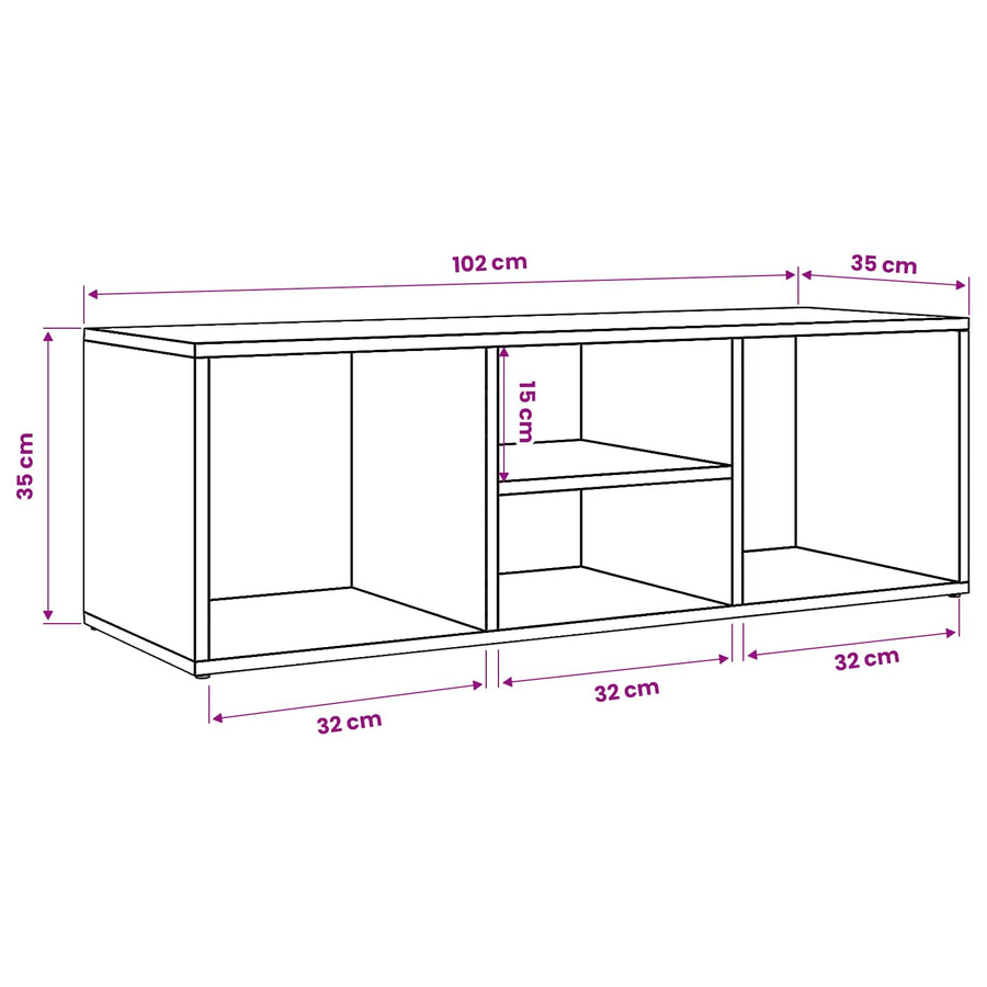 Shoe Storage Bench Sonoma Oak 102x35x35 cm Engineered Wood
