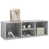 Shoe Storage Bench Concrete Grey 105x35x35 cm Engineered Wood - Side View