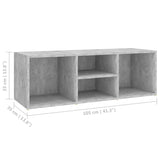 Shoe Storage Bench Concrete Grey 105x35x35 cm Engineered Wood - Rear View