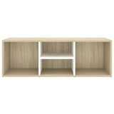 Shoe Storage Bench White and Sonoma Oak 105x35x35 cm Engineered Wood - Top-Down View