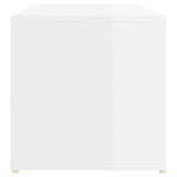 Shoe Storage Bench High Gloss White 105x35x35 cm Engineered Wood - 45-Degree Angle