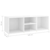 Shoe Storage Bench High Gloss White 105x35x35 cm Engineered Wood - Rear View
